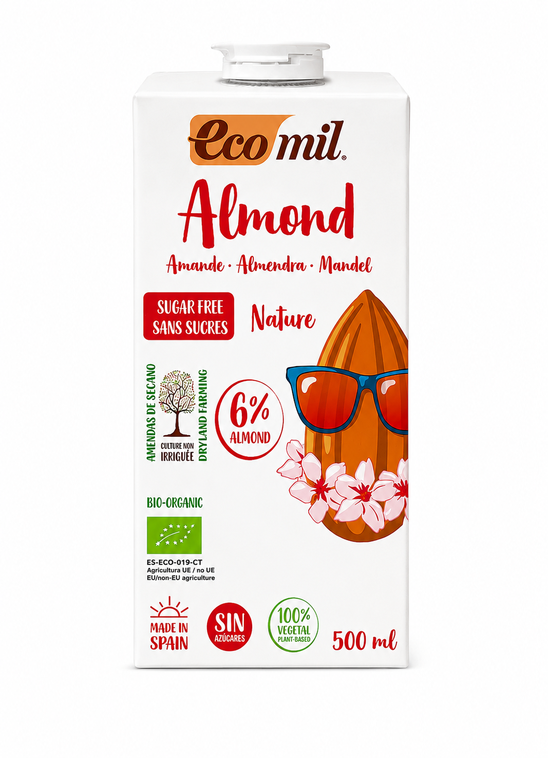 15 EcoMil Almond Drink Sugar Free .5L - Image 1