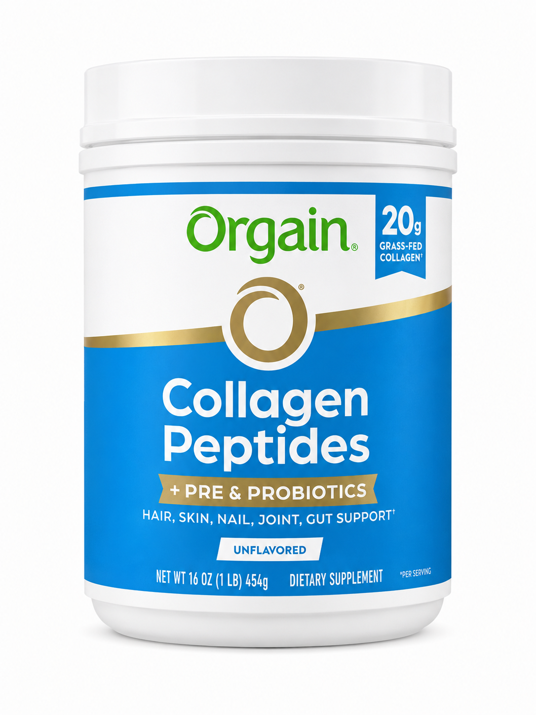 11 Orgain Collagen Peptides 20g +Pre & Probiotics - Image 1