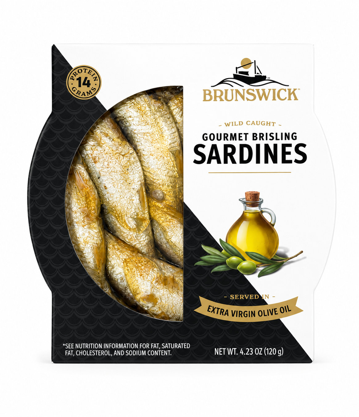 12 Brunswick Gourmet Sardines Extra Virgin Olive Oil - Image 1
