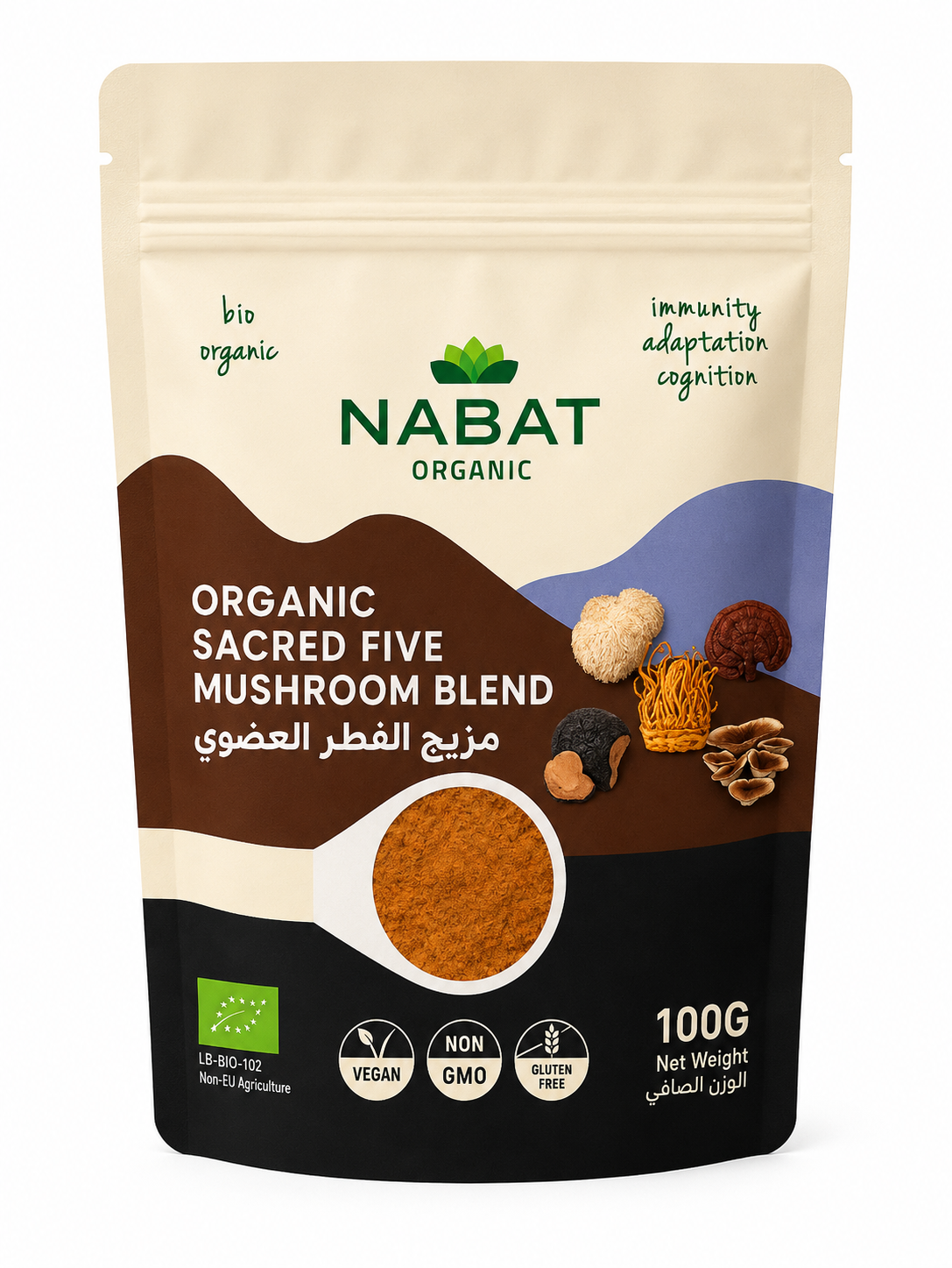 90 Nabat Organic Sacred Five Mushroom Blend - Image 1