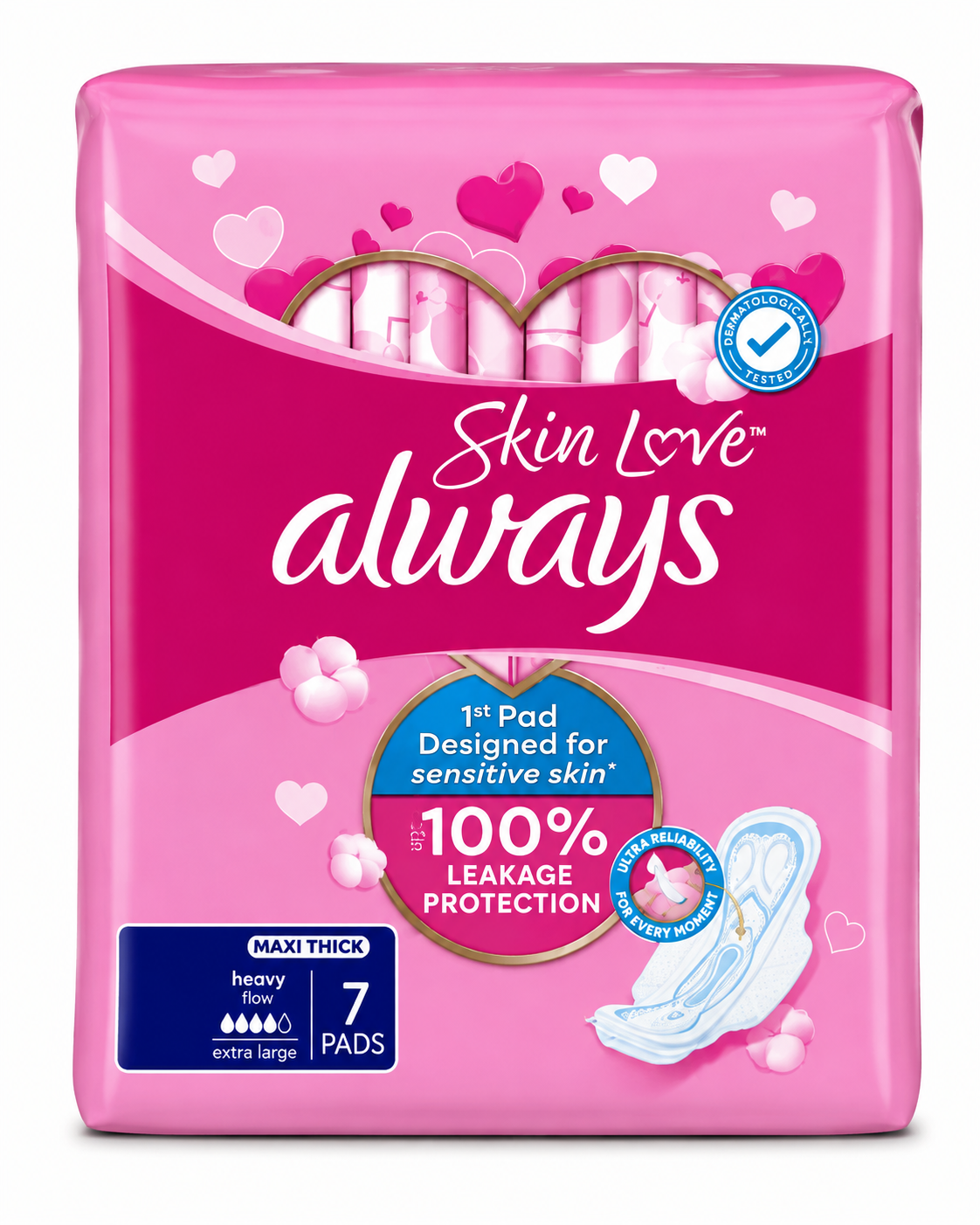 1 Always Maxi Thick XLarge Pink 7Pads - Image 1