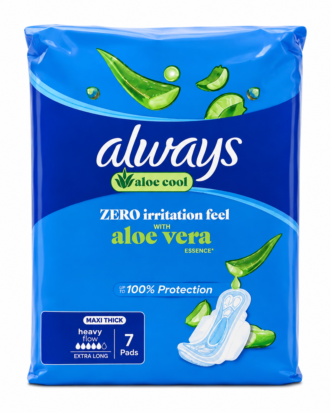 2 Always Maxi Thick XLong Blue 7Pads - Image 1
