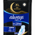 Always Maxi Thick XLong Night Black 7Pads