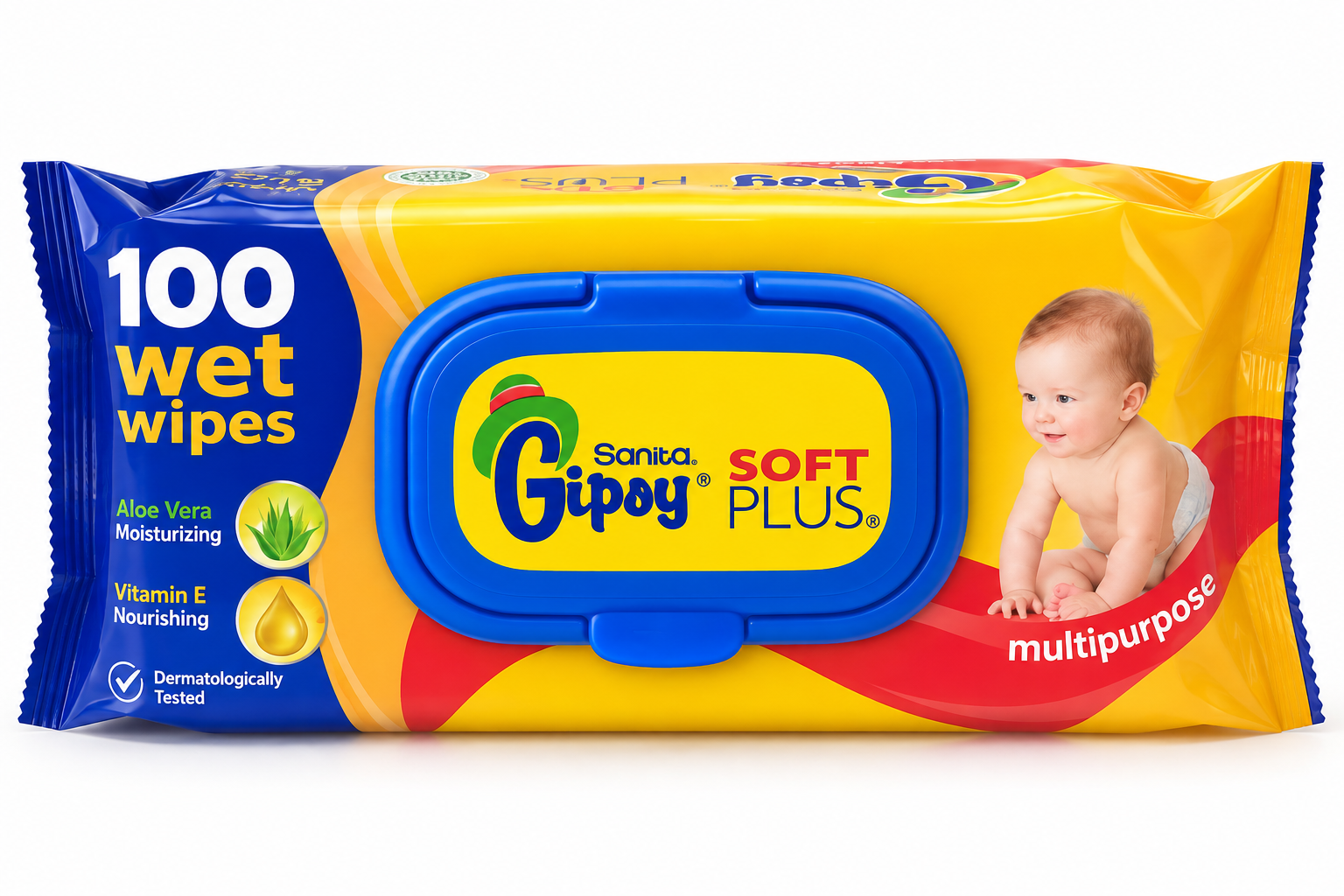 98 (1) Sanita Gipsy Soft Plus 100 Wet Wipes - Image 1