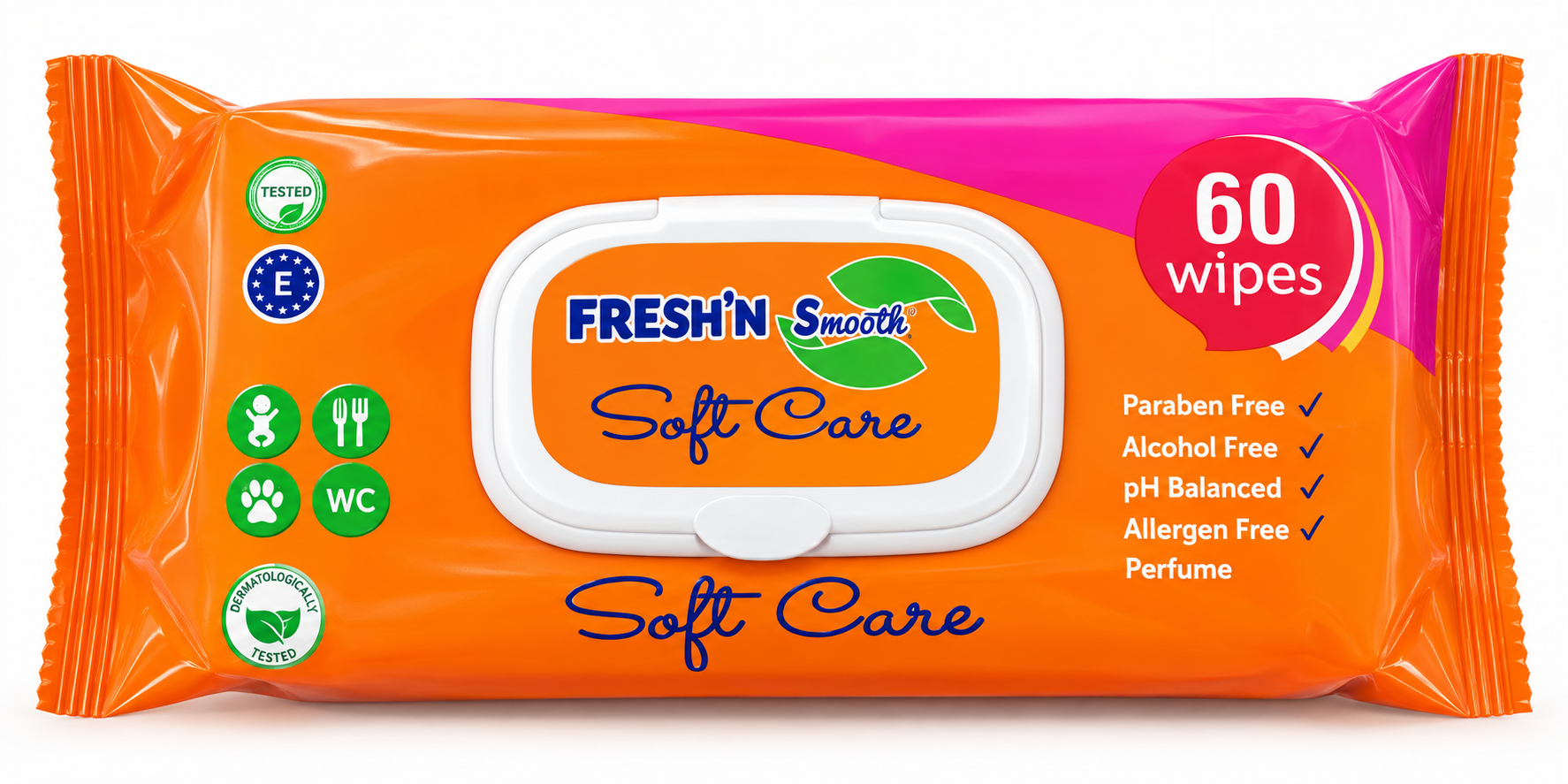 99 Fresh'N Smooth Soft Care 60 Wet Wipes - Image 1