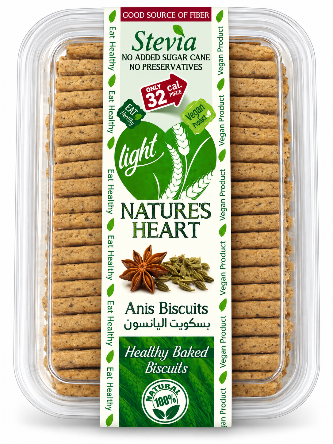 10 Natures Heart Whole Wheat Anis Biscuits Stevia - Image 1
